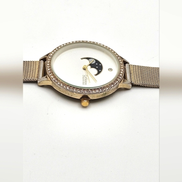 🟢3/$19🟢 CATHERINE MALANDRINO Watch Gold Mesh Rhinestone UNTESTED - Picture 4 of 5